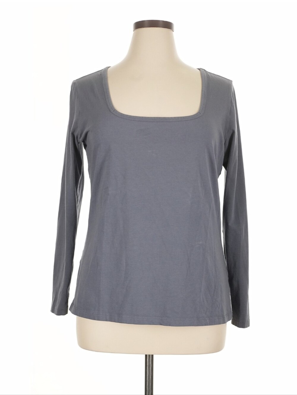 Universal Standard Square Neck Long Sleeve Top In Slate Gray